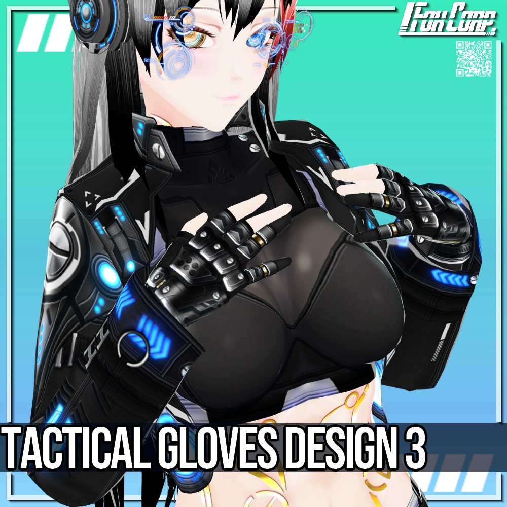 VRoid用 3*3色展開 タクティカルグローブ デザイン3 - Tactical Gloves Design3 3*3 Colors