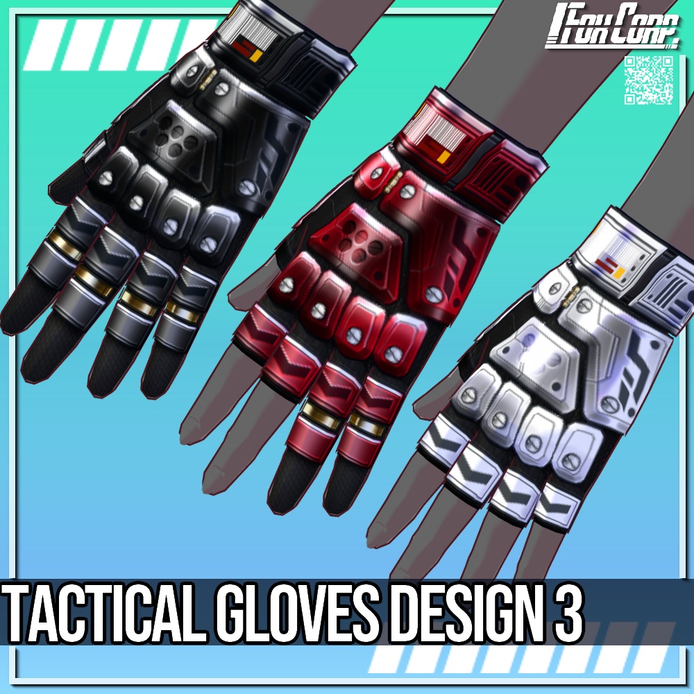 VRoid用 3*3色展開 タクティカルグローブ デザイン3 - Tactical Gloves Design3 3*3 Colors