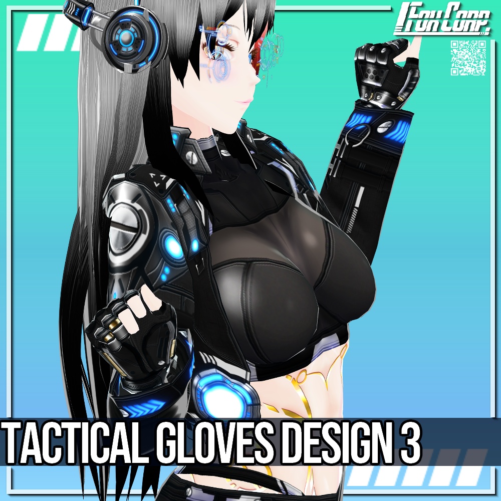 VRoid用 3*3色展開 タクティカルグローブ デザイン3 - Tactical Gloves Design3 3*3 Colors