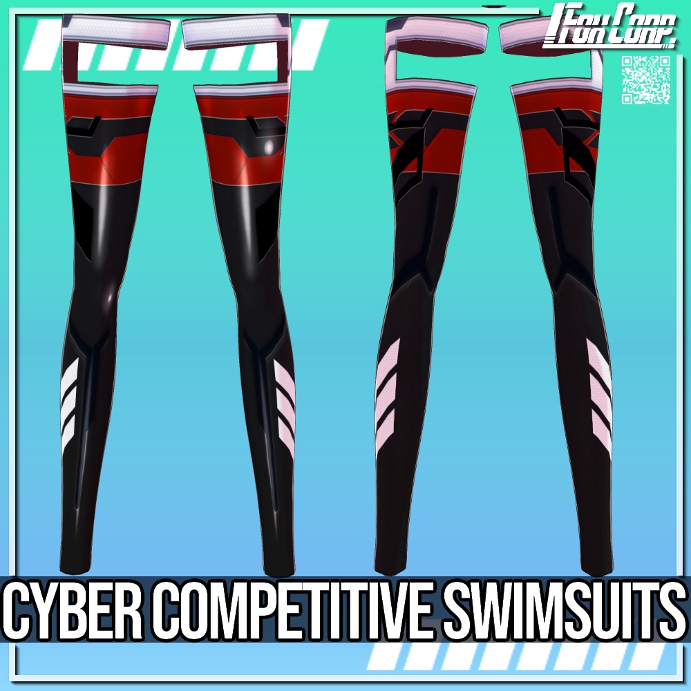 VRoid用 8色展開 サイバー競泳水着 - Cyber Competitive Swimsuits 8Colors