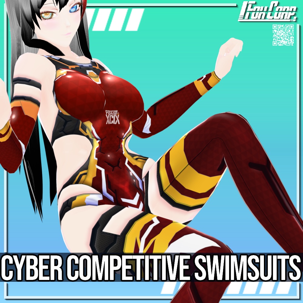 VRoid用 8色展開 サイバー競泳水着 - Cyber Competitive Swimsuits 8Colors