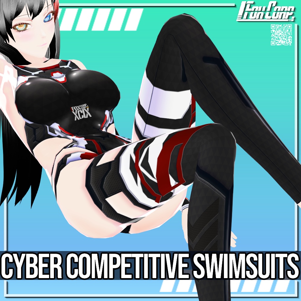 VRoid用 8色展開 サイバー競泳水着 - Cyber Competitive Swimsuits 8Colors