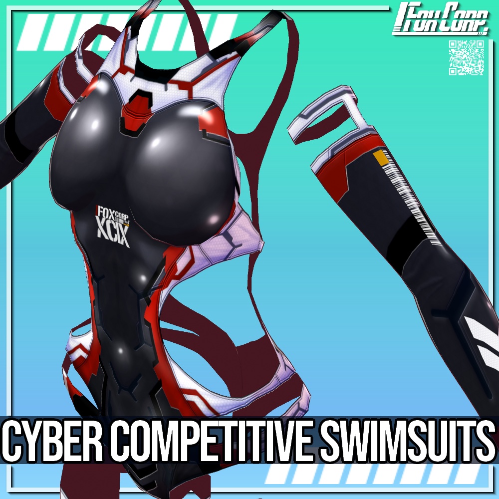 VRoid用 8色展開 サイバー競泳水着 - Cyber Competitive Swimsuits 8Colors