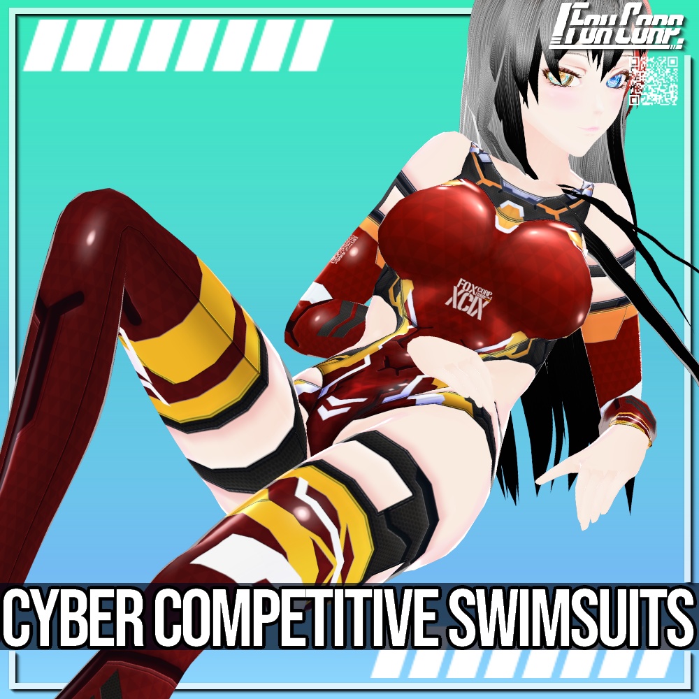 VRoid用 8色展開 サイバー競泳水着 - Cyber Competitive Swimsuits 8Colors