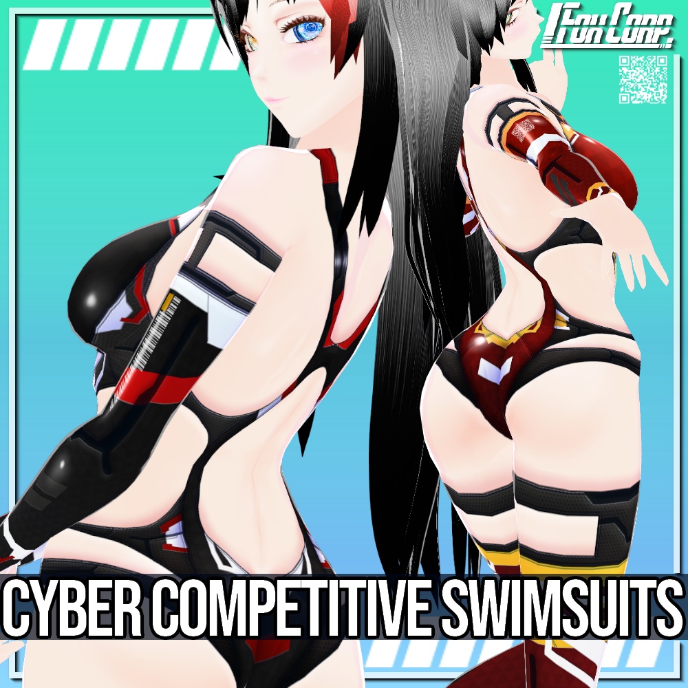 VRoid用 8色展開 サイバー競泳水着 - Cyber Competitive Swimsuits 8Colors