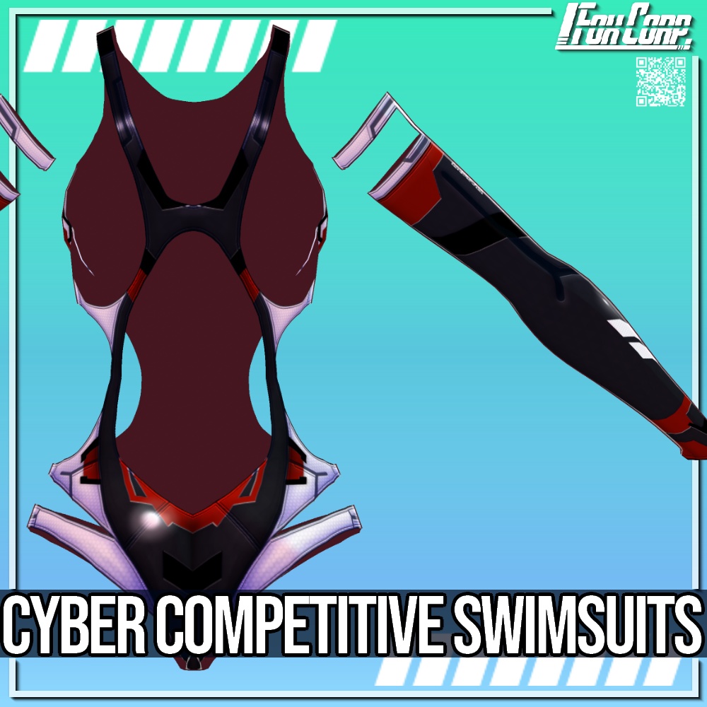 VRoid用 8色展開 サイバー競泳水着 - Cyber Competitive Swimsuits 8Colors