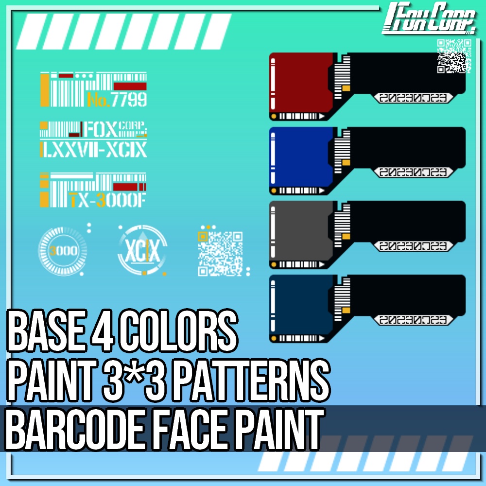 VRoid用 FREE! バーコードフェイスペイント - Barcode Facepaint