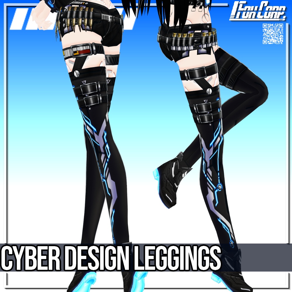VRoid用 6色展開 サイバーデザイン レッグウェア - Cyber Design Leggings 6Colors
