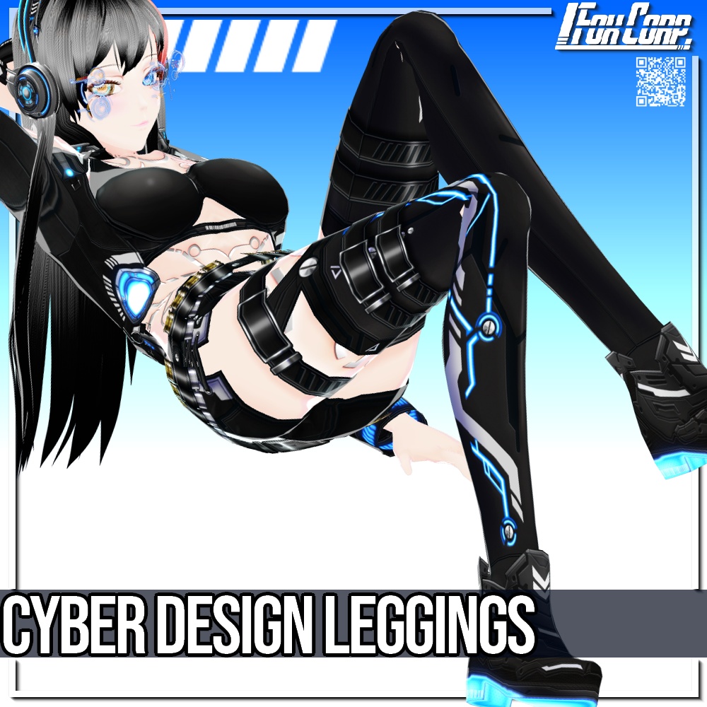 VRoid用 6色展開 サイバーデザイン レッグウェア - Cyber Design Leggings 6Colors