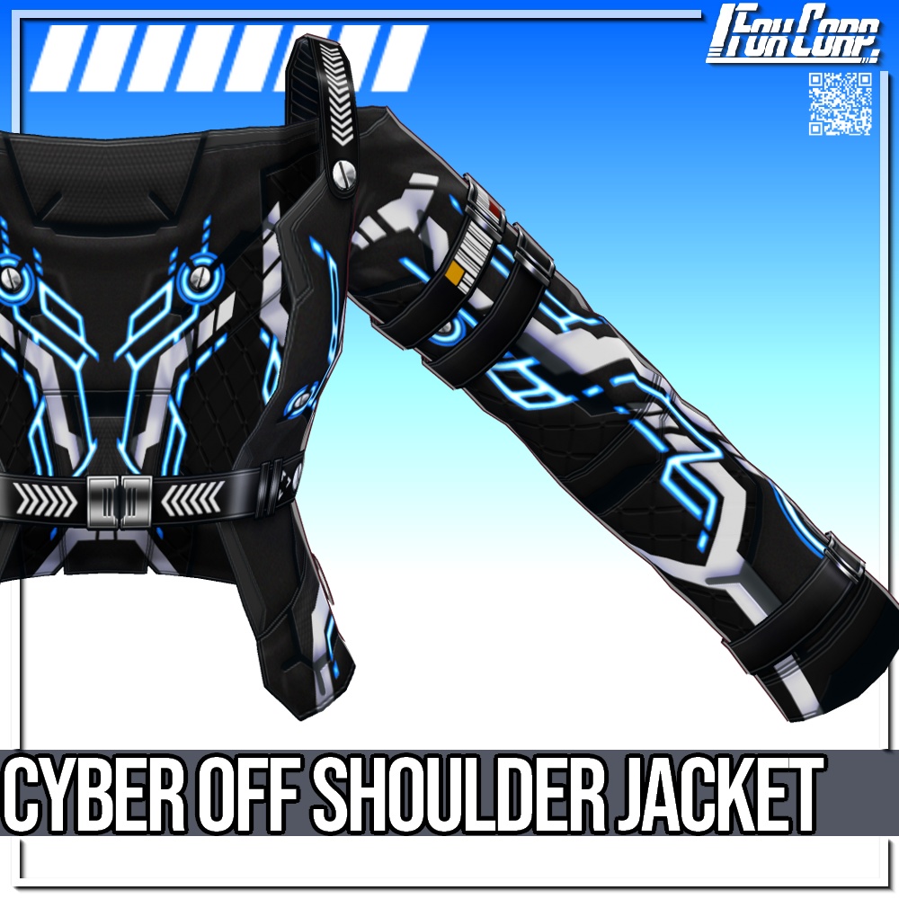 VRoid用 6色展開 サイバーオフショルダージャケット - Cyber Off Shoulder Jacket 6Colors