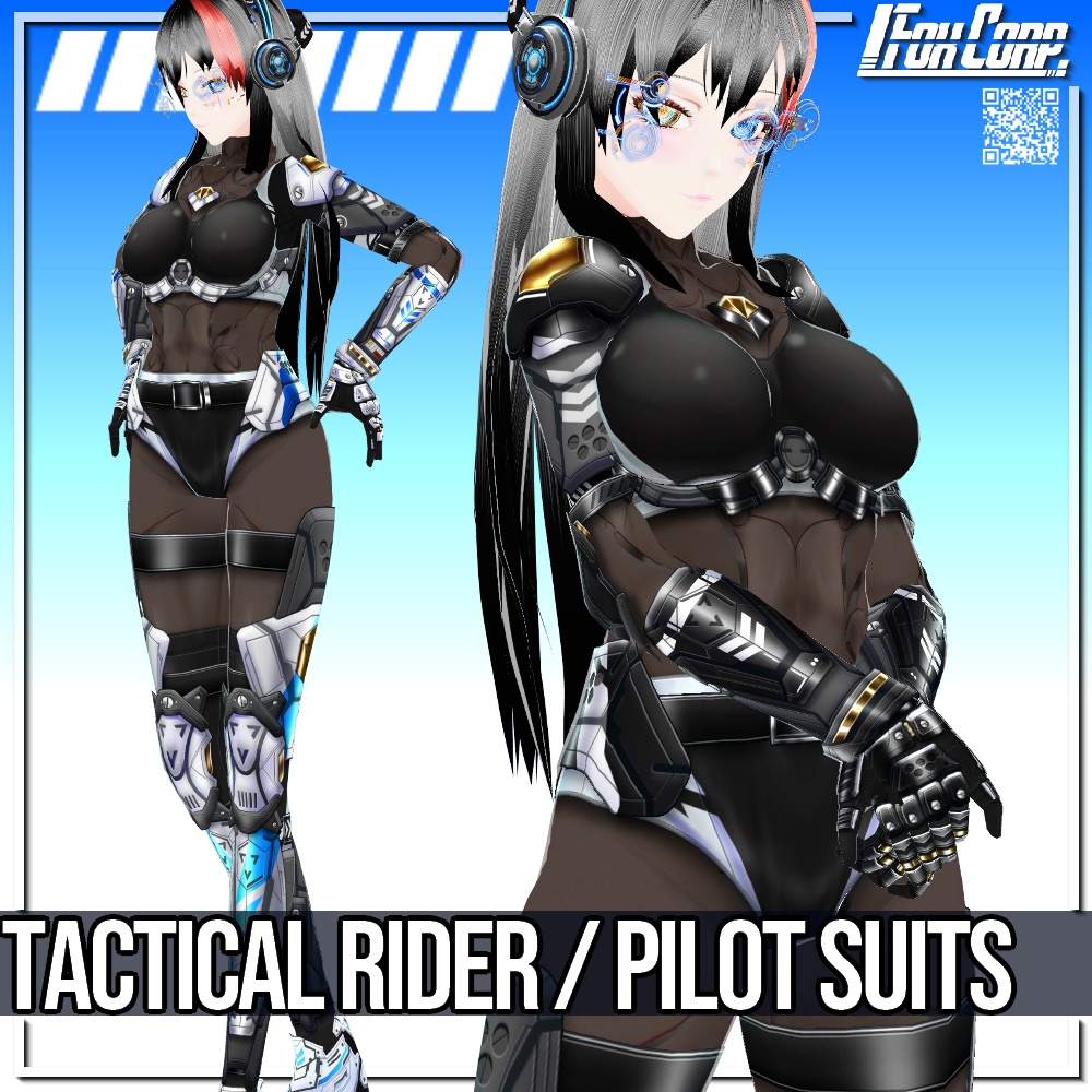 VRoid用 3色展開 タクティカル ライダー/パイロット スーツ - Tactical Rider/Pilot Suits 3Colors