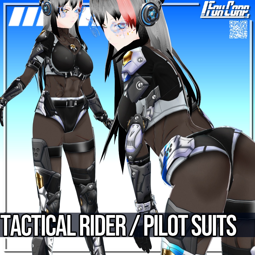 VRoid用 3色展開 タクティカル ライダー/パイロット スーツ - Tactical Rider/Pilot Suits 3Colors