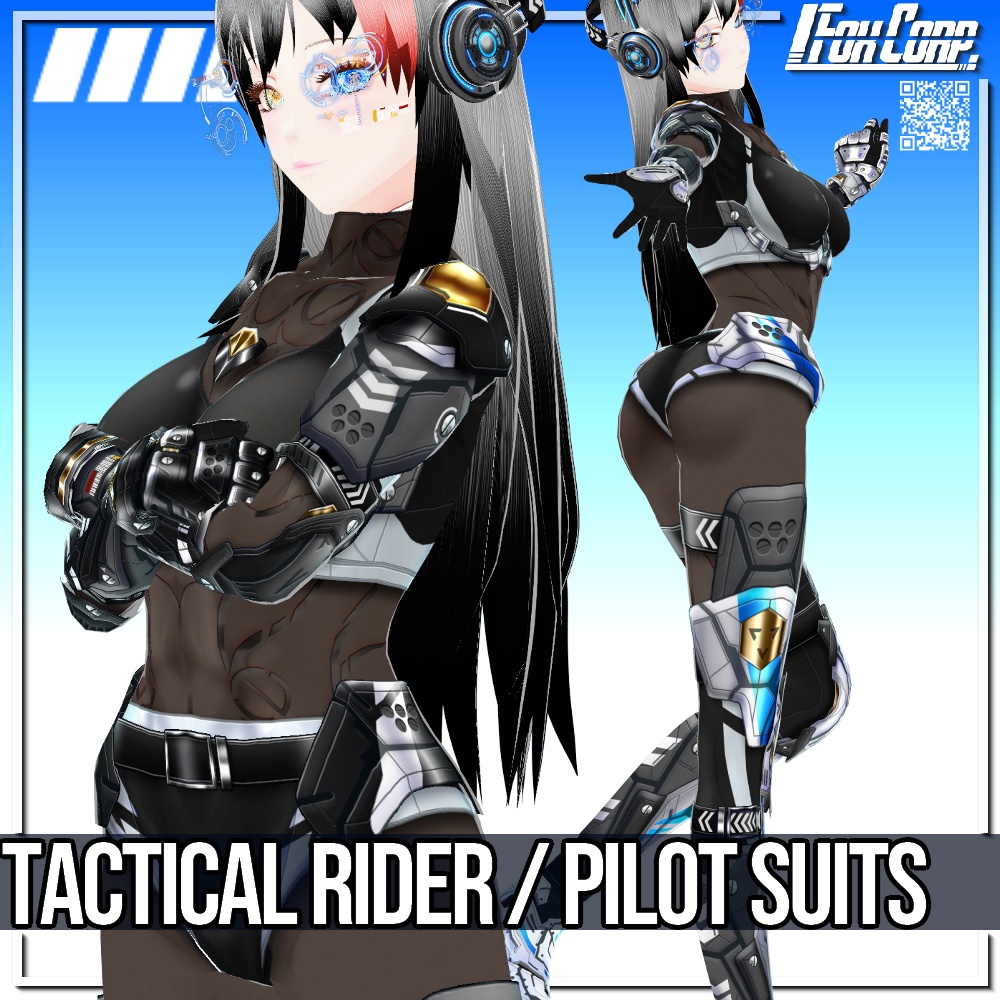VRoid用 3色展開 タクティカル ライダー/パイロット スーツ - Tactical Rider/Pilot Suits 3Colors