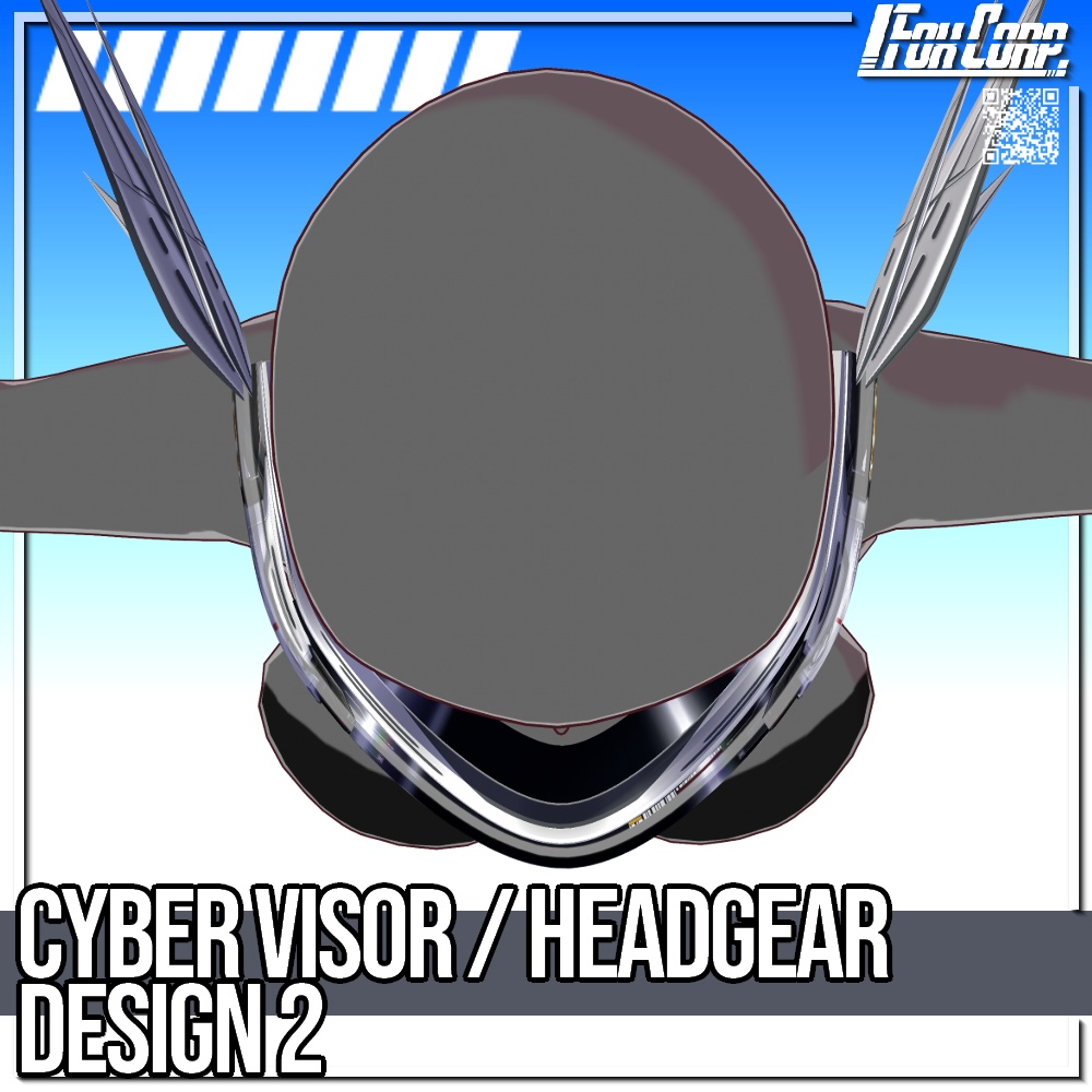 VRoid用 3*4Colors サイバーヘッドギア / バイザー デザイン2