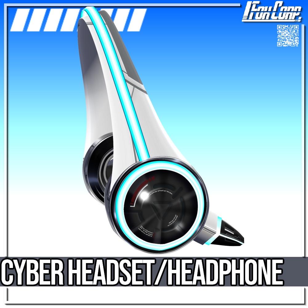 VRoid用 【光る!】サイバーゲーミングヘッドセット/ヘッドホン - Cyber Headset / Headphone 3*4 Colors