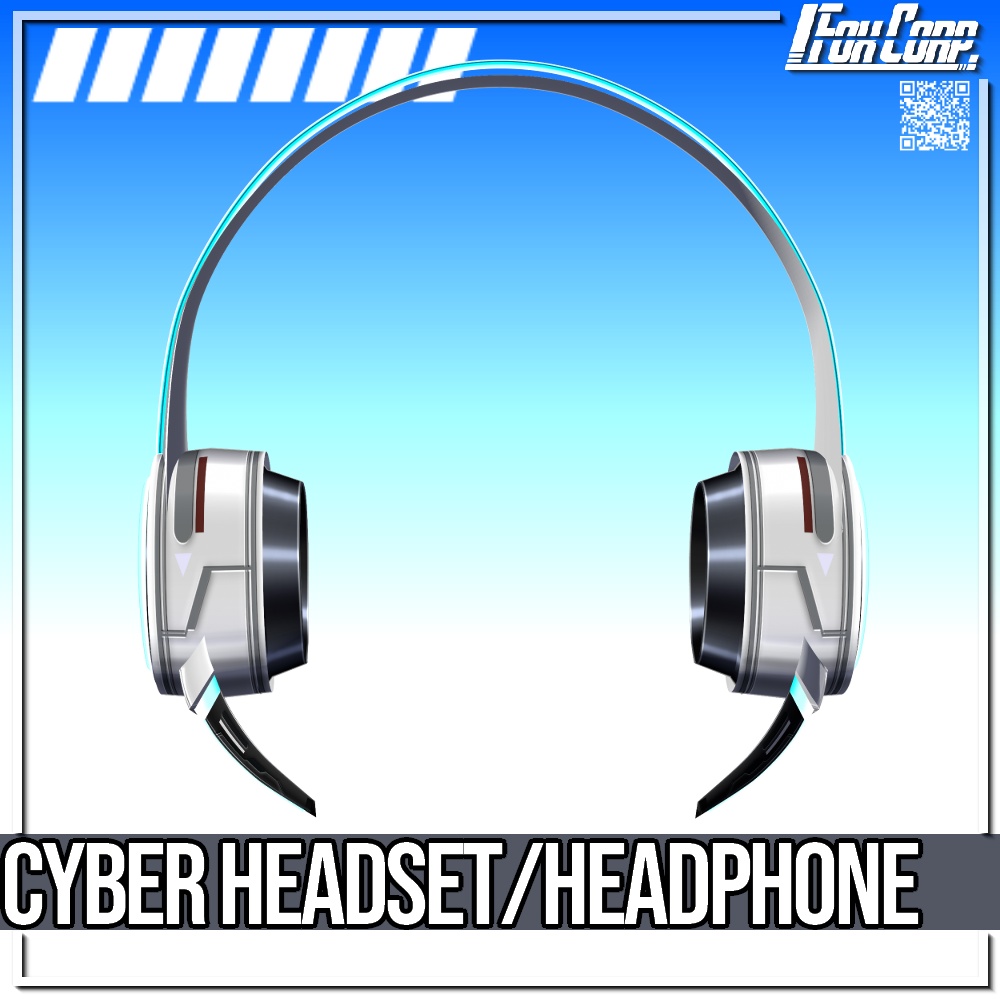 VRoid用 【光る!】サイバーゲーミングヘッドセット/ヘッドホン - Cyber Headset / Headphone 3*4 Colors