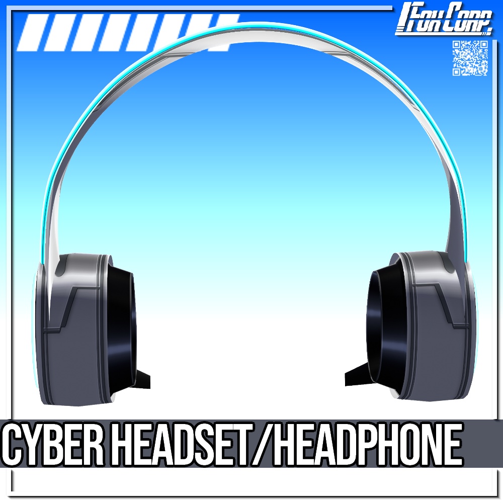 VRoid用 【光る!】サイバーゲーミングヘッドセット/ヘッドホン - Cyber Headset / Headphone 3*4 Colors
