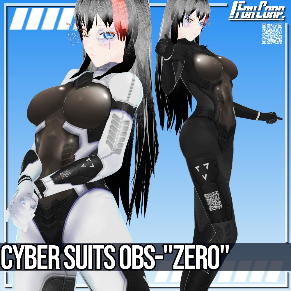 VRoid用 8色展開 試作サイバースーツ OBS-"Zero" - Cyber Suits Prototype OBS-"Zero" 8Colors