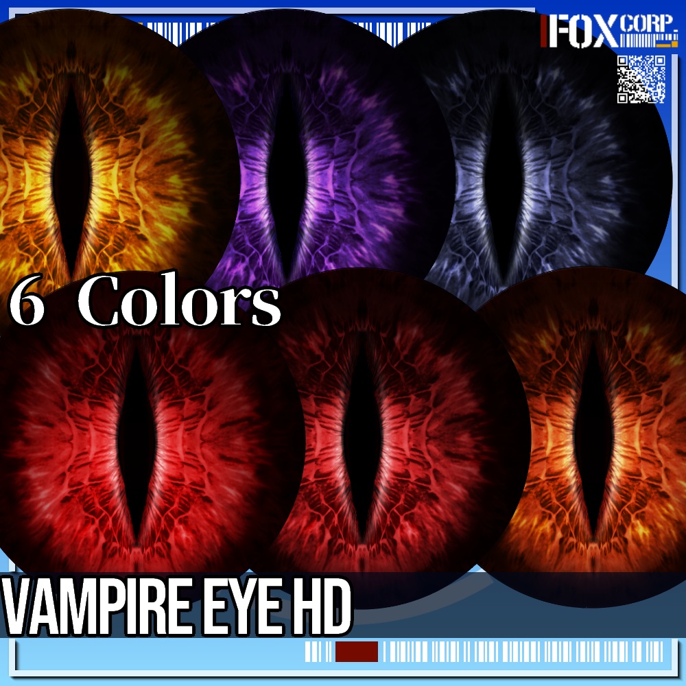 VRoid/VRC 6色展開 吸血鬼・龍・蛇の瞳 - Vampire/Dragon/Serpent Eye HD 6Colors
