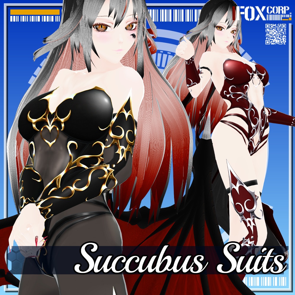 VRoid用 4*2色展開 サキュバススーツ - Succubus Suits 4*2Colors