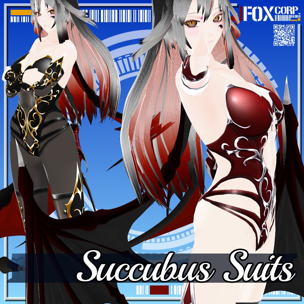 VRoid用 4*2色展開 サキュバススーツ - Succubus Suits 4*2Colors