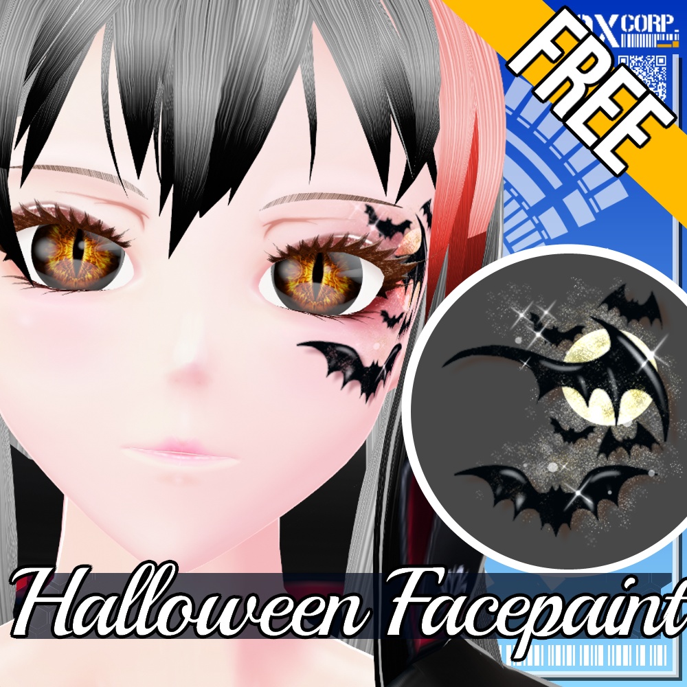 VRoid用 【FREE!】 ハロウィンフェイスペイント - Halloween Facepaint