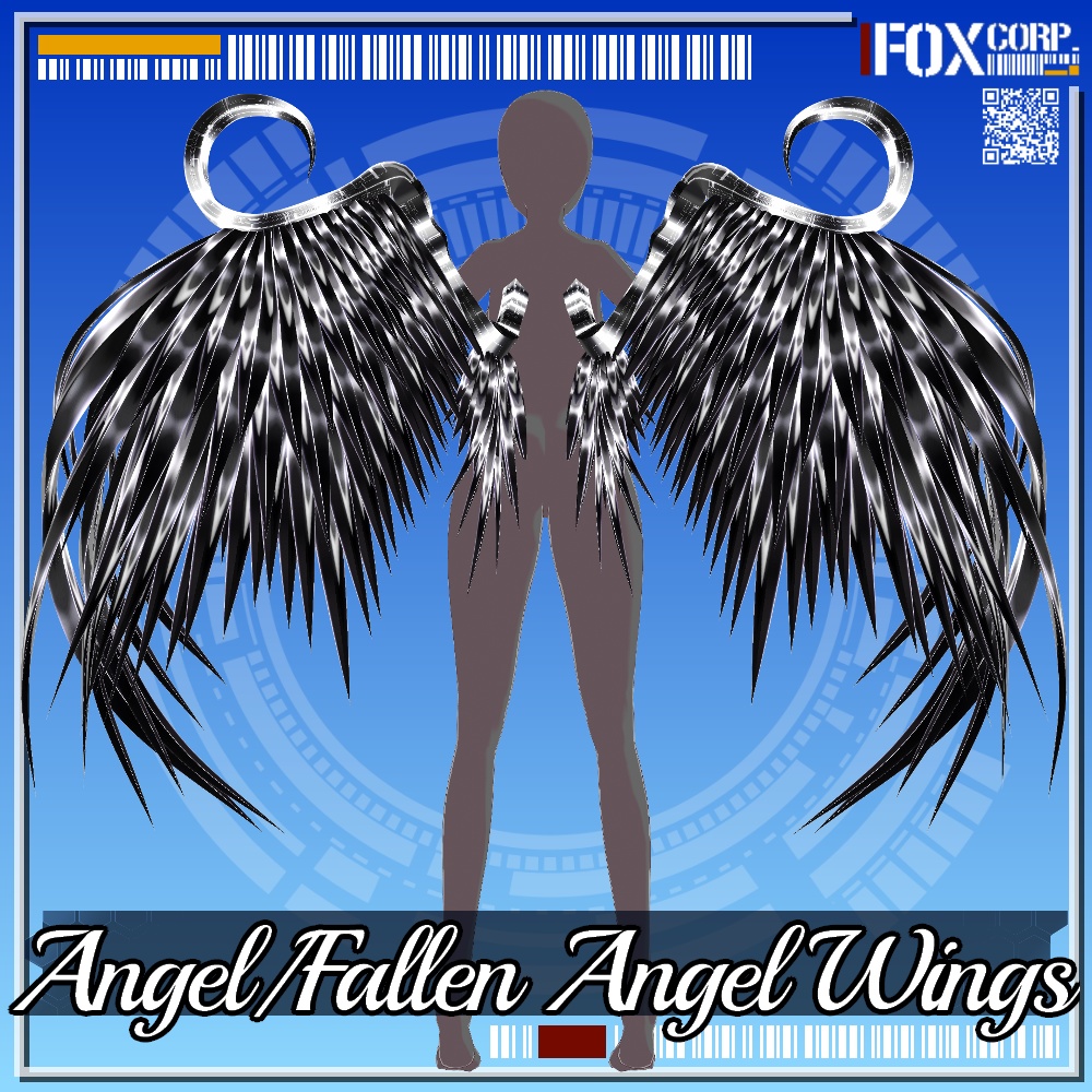 VRoid用 3*3色展開 天使/堕天使の羽 - Angel/Fallen Angel Wings 3*3Colors