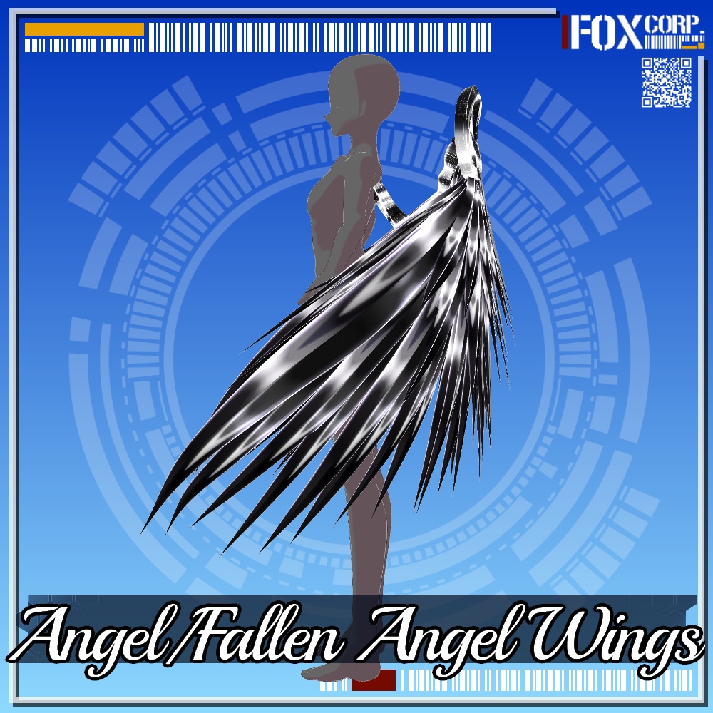 VRoid用 3*3色展開 天使/堕天使の羽 - Angel/Fallen Angel Wings 3*3Colors