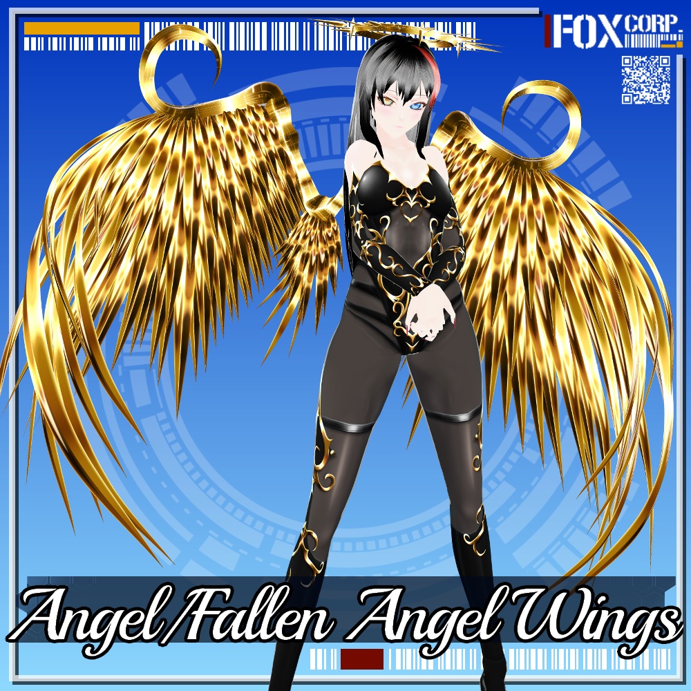 VRoid用 3*3色展開 天使/堕天使の羽 - Angel/Fallen Angel Wings 3*3Colors