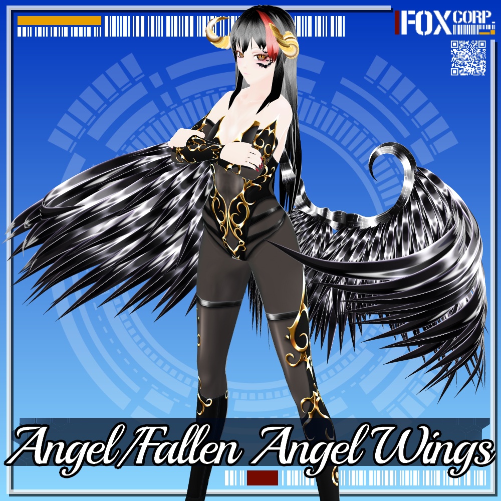 VRoid用 3*3色展開 天使/堕天使の羽 - Angel/Fallen Angel Wings 3*3Colors