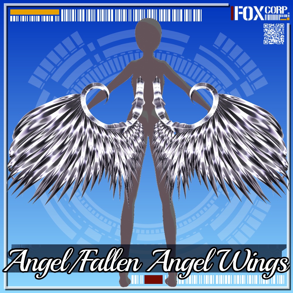 VRoid用 3*3色展開 天使/堕天使の羽 - Angel/Fallen Angel Wings 3 