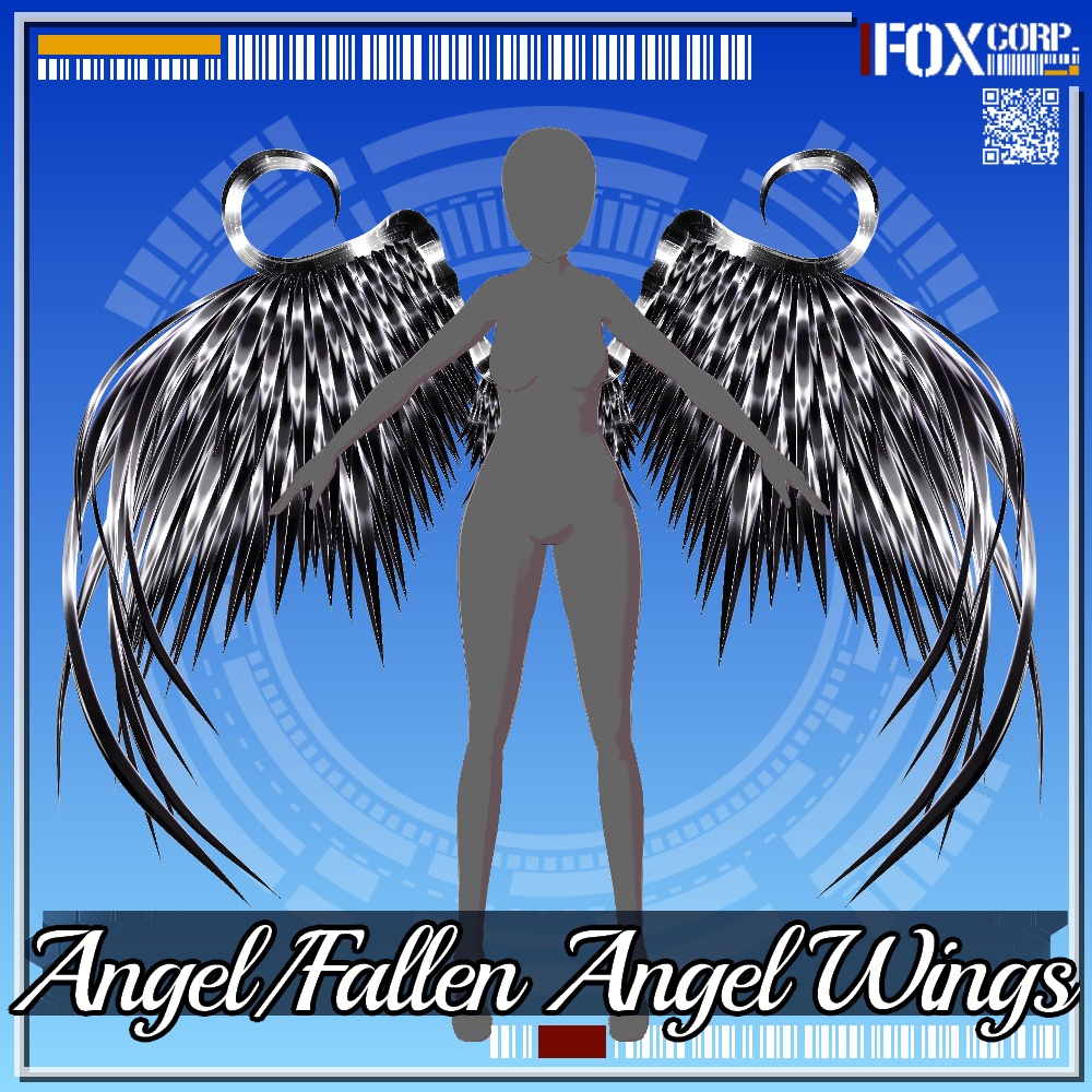 VRoid用 3*3色展開 天使/堕天使の羽 - Angel/Fallen Angel Wings 3*3Colors