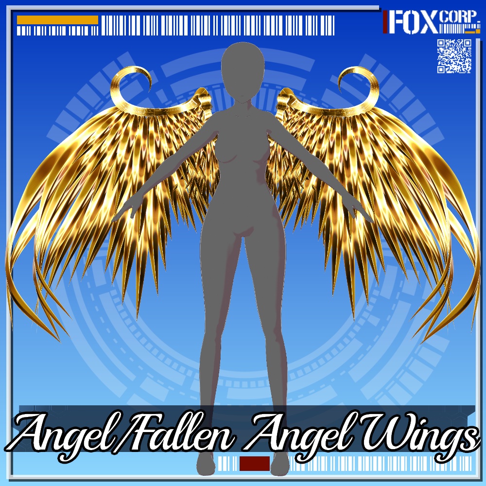 VRoid用 3*3色展開 天使/堕天使の羽 - Angel/Fallen Angel Wings 3*3Colors