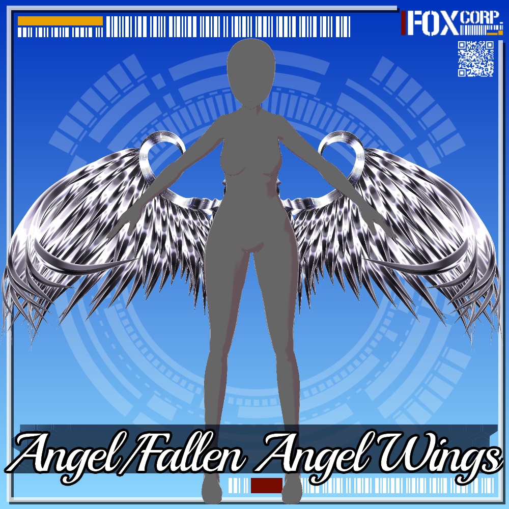 VRoid用 3*3色展開 天使/堕天使の羽 - Angel/Fallen Angel Wings 3*3Colors