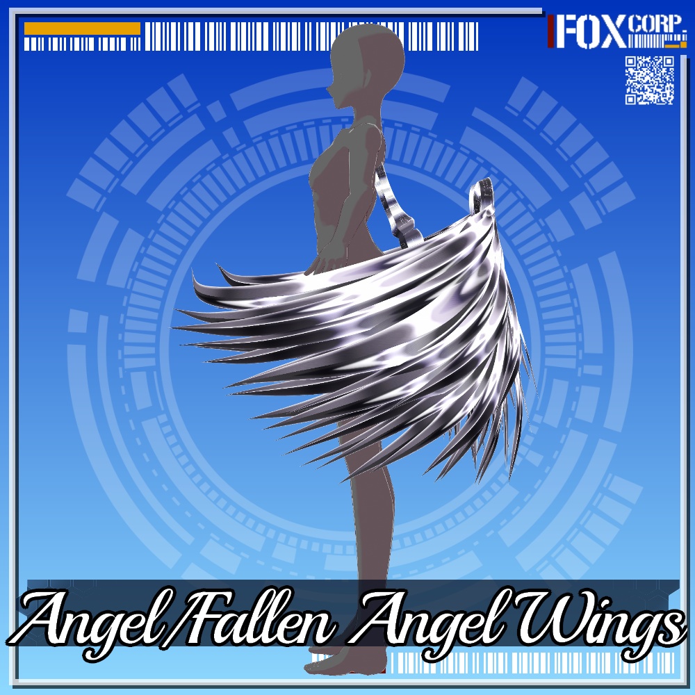 VRoid用 3*3色展開 天使/堕天使の羽 - Angel/Fallen Angel Wings 3*3Colors