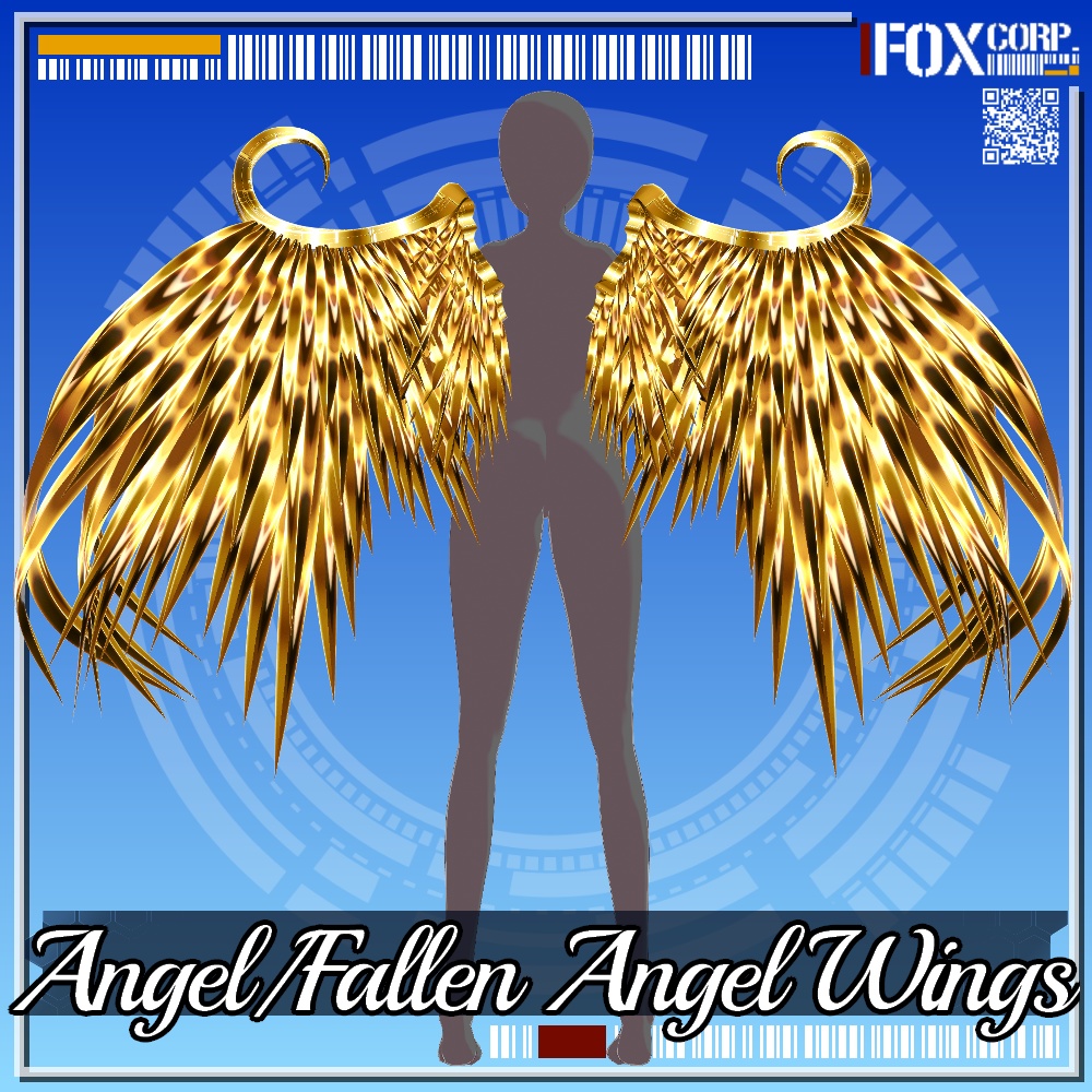 VRoid用 3*3色展開 天使/堕天使の羽 - Angel/Fallen Angel Wings 3*3Colors