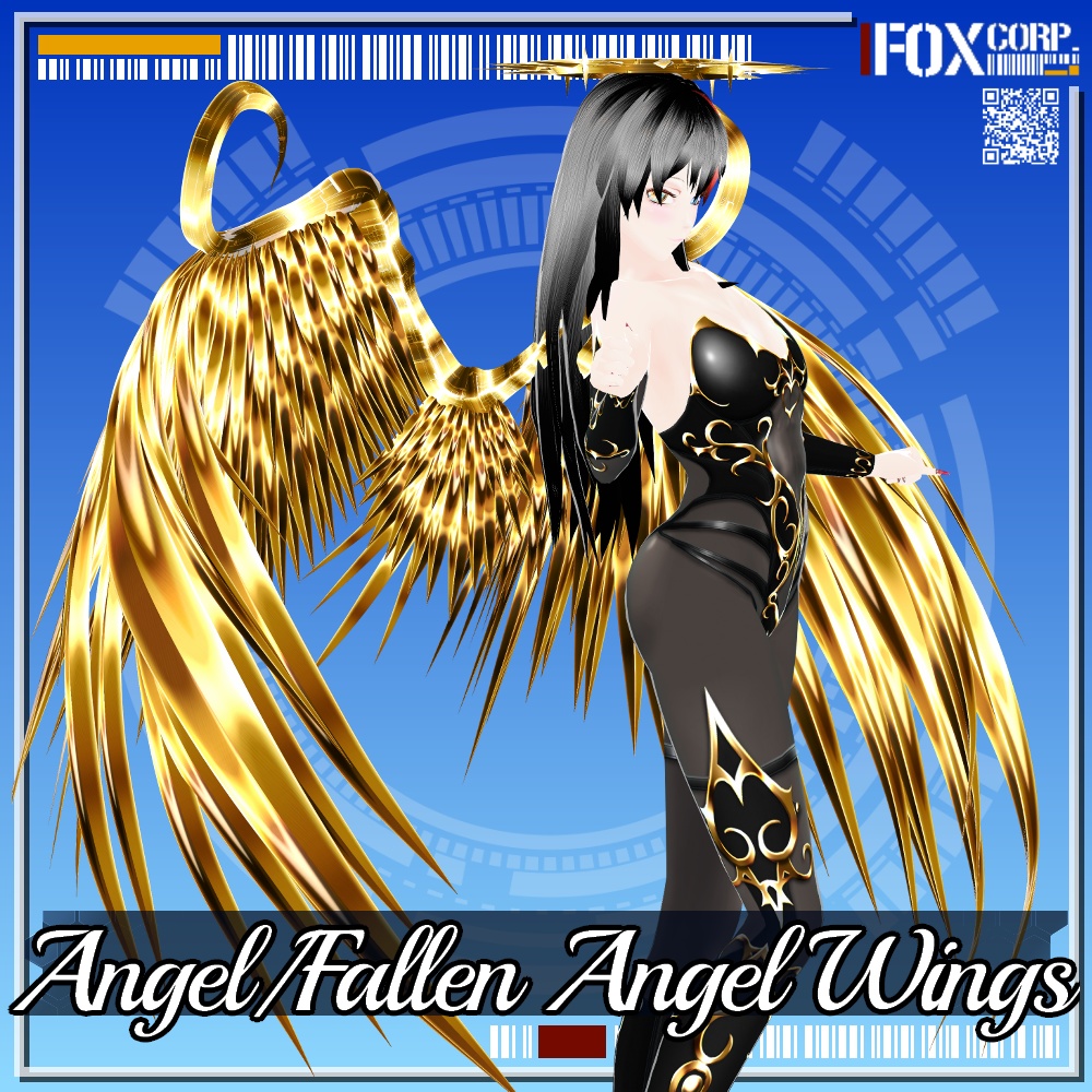 VRoid用 3*3色展開 天使/堕天使の羽 - Angel/Fallen Angel Wings 3*3Colors