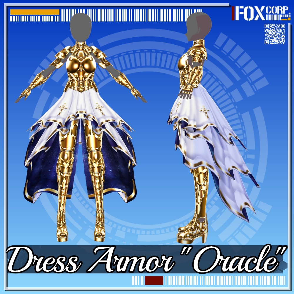 VRoid用 3*2色展開 ドレスアーマー オラクル - Dress Armor "Oracle" 3*2Colors