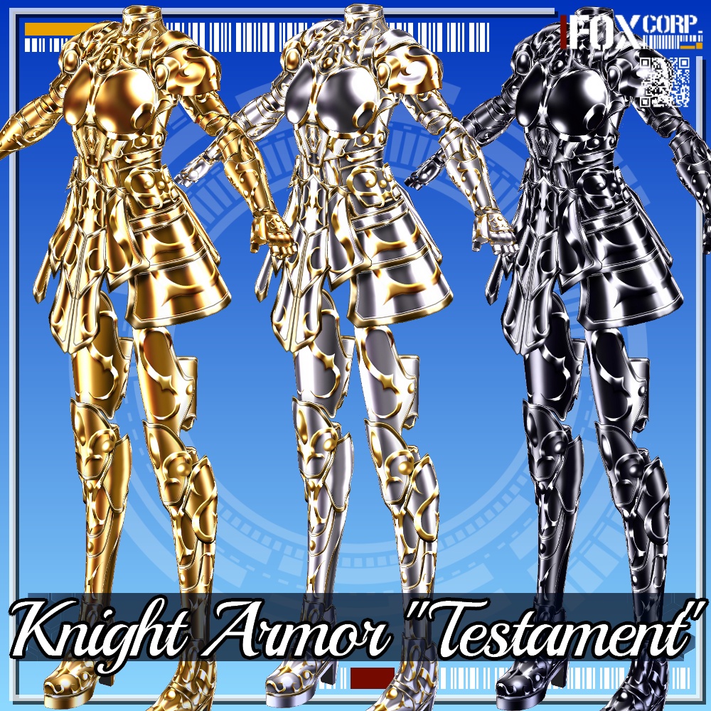 VRoid用 3色展開 騎士鎧 テスタメント - Knight Armor "Testament" 3Colors