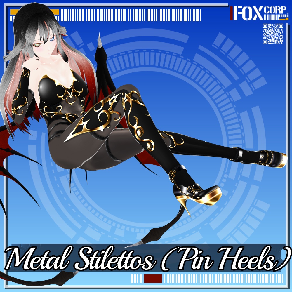 VRoid用 3*2色展開 メタルピンヒール / Metal Stilettos (Pin Heels) 3*2 Colors