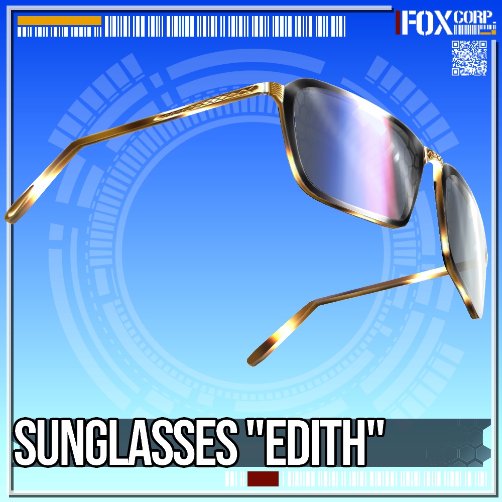 VRoid用 4*4色展開 サングラス イーディス - Sunglasses "E.D.I.T.H."