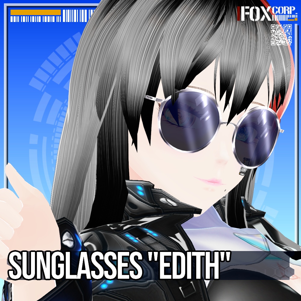 VRoid用 4*4色展開 サングラス イーディス - Sunglasses "E.D.I.T.H."