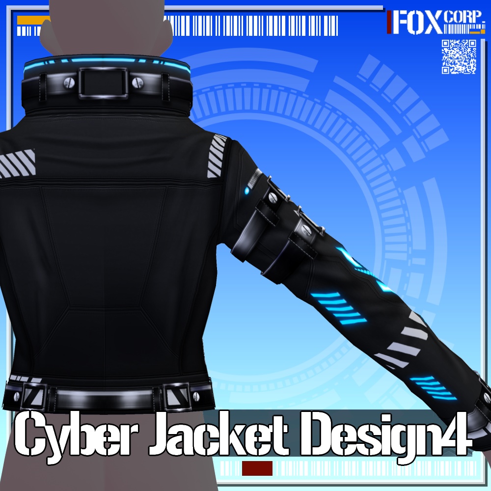 【新色追加!】VRoid用 4*4Colors サイバージャケット4 - Cyber Jacket Design4 4*4 Colors