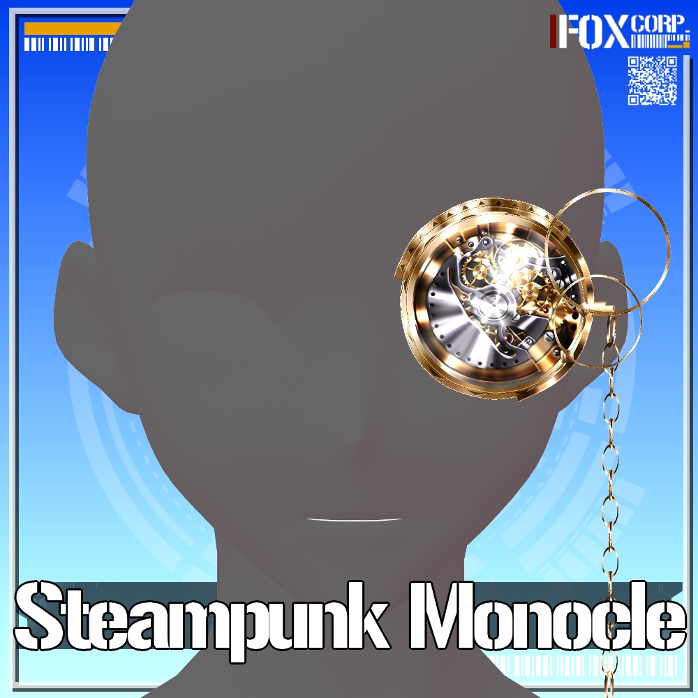 VRoid用 3色展開 スチームパンクモノクル - Steampunk Monocle 3Colors