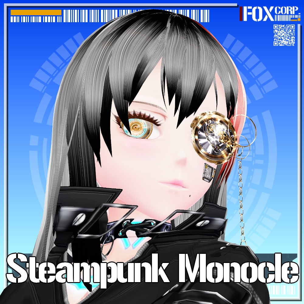 VRoid用 3色展開 スチームパンクモノクル - Steampunk Monocle 3Colors