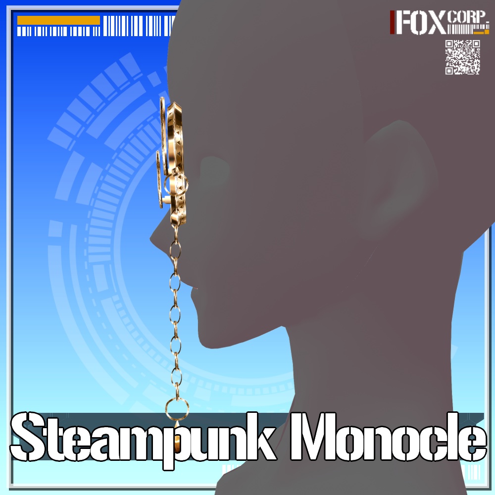 VRoid用 3色展開 スチームパンクモノクル - Steampunk Monocle 3Colors