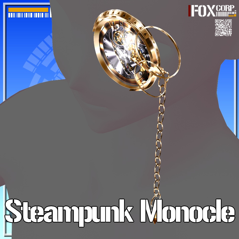 VRoid用 3色展開 スチームパンクモノクル - Steampunk Monocle 3Colors