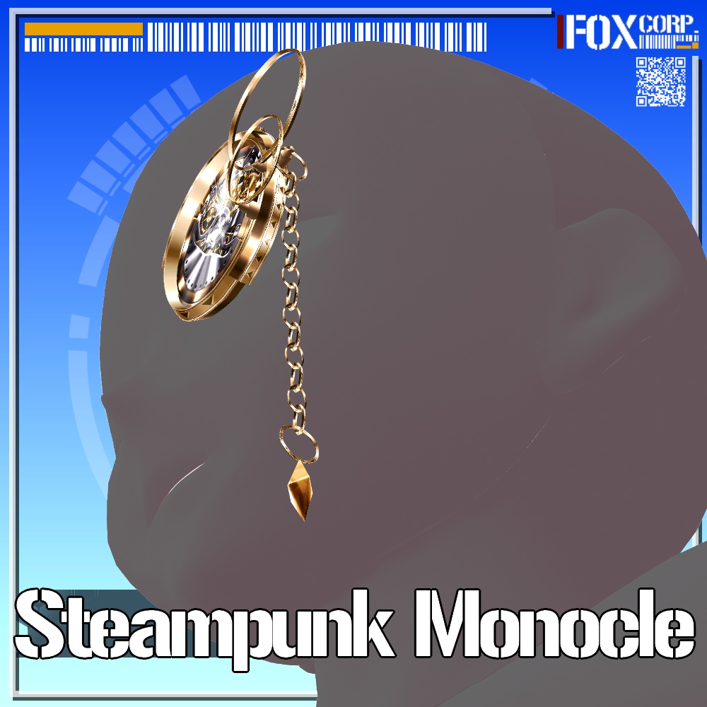 VRoid用 3色展開 スチームパンクモノクル - Steampunk Monocle 3Colors