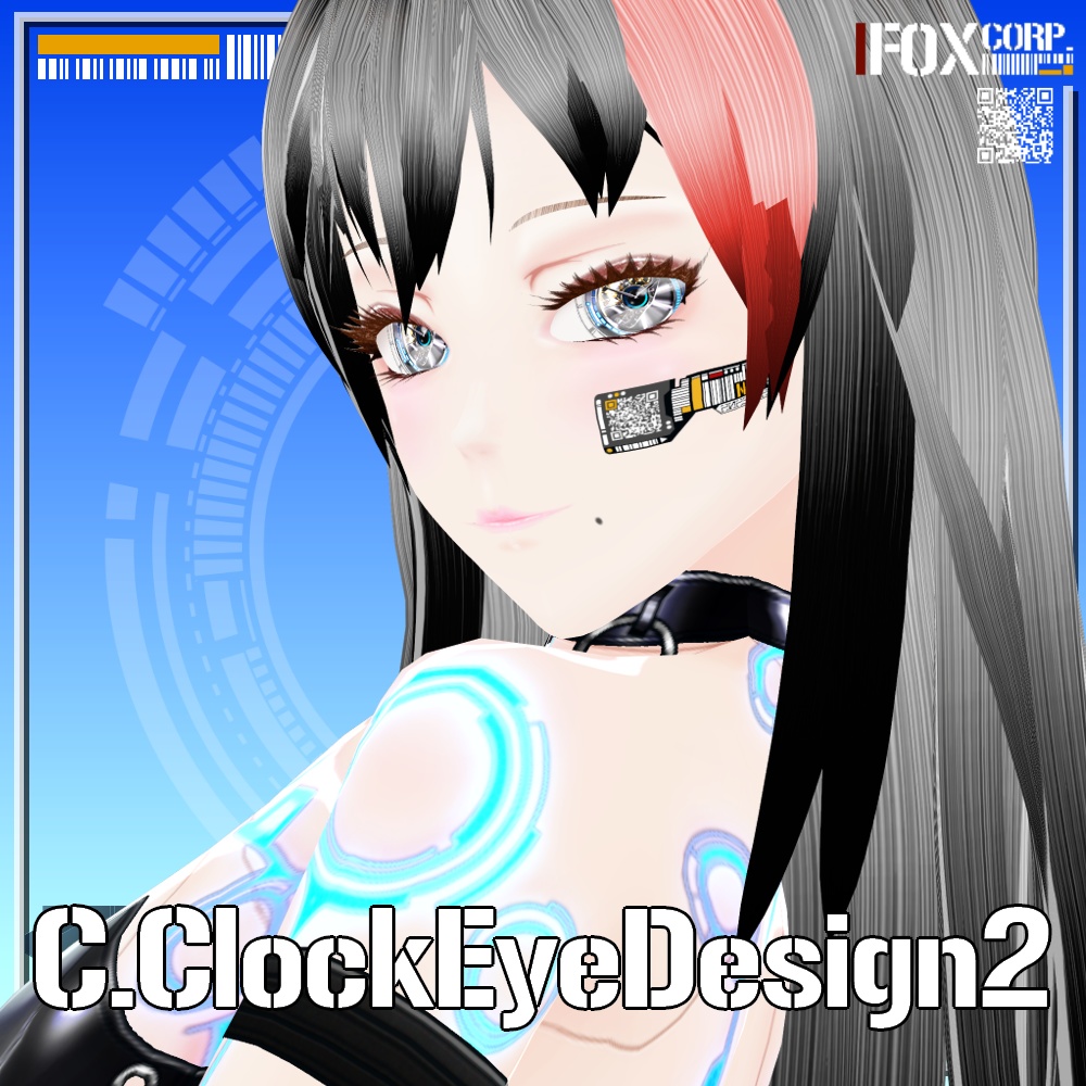 VRoid/VRC サイバークロックアイ HD2 - Cyber Clock Eye HD Design2