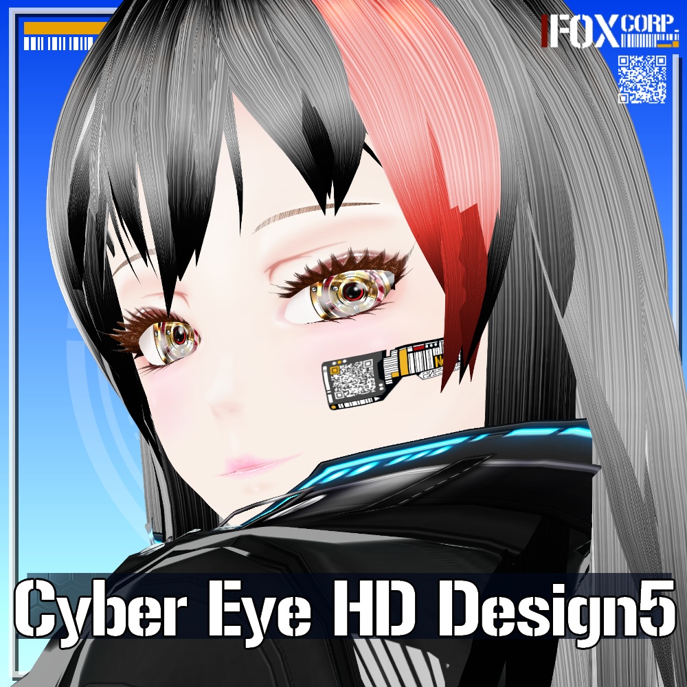 VRoid用/VRC サイバーアイ HD デザイン5 - Cyber Eye HD Design 5